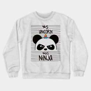 Ninja x Unicorn Cute Panda Funny Kids Girls Design Crewneck Sweatshirt